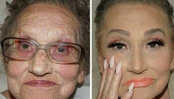 Візажистка за допомогою косметики омолодила свою 80-річну бабусю