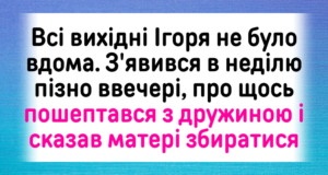 Всі вихідні Ігоря не було вдома. З’явився в неділю пізно ввечері, про щось пошептався з дружиною і сказав матері збиратися